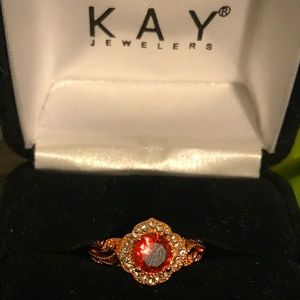 Women’s 6.5 Rose Gold Ring Red Ruby